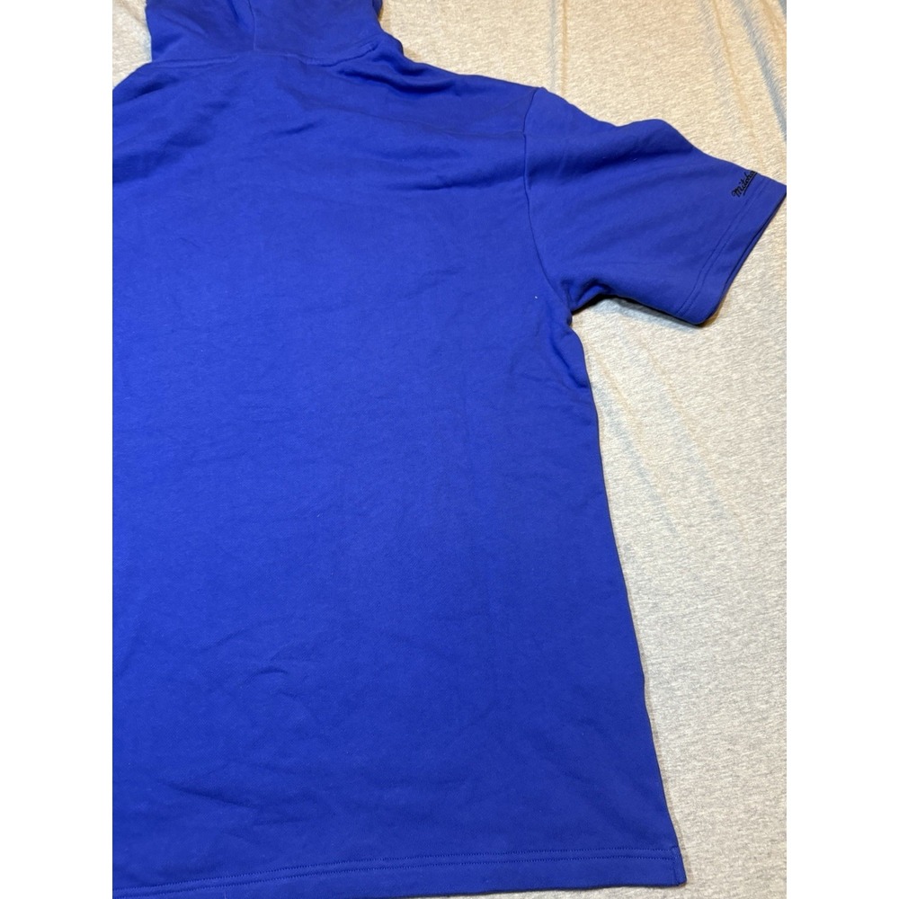 Mitchell & Ness PHILA 76ers Blue Hardwood Classics Short Sleeve Hoodie XL - Picture 13 of 14